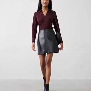 Banana Republic Deep Burgundy V-Neck Top